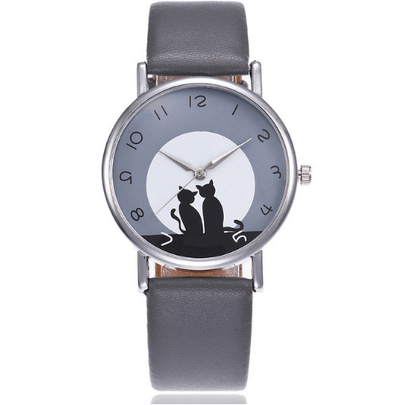 Montre Chat en Cuir - CoinConfort