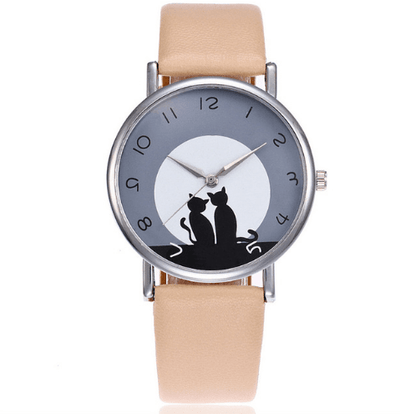 Montre Chat en Cuir - CoinConfort
