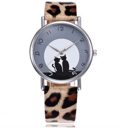 Montre Chat en Cuir - CoinConfort