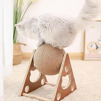 Boule de Sisal en bois pour chat - CoinConfort