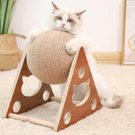 Boule de Sisal en bois pour chat - CoinConfort