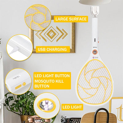 Raquette électrique 3 en 1 pour insectes - CoinConfort